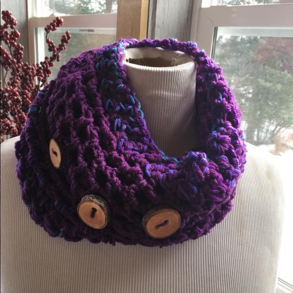 Purple twotone infinity handmade collection scarf